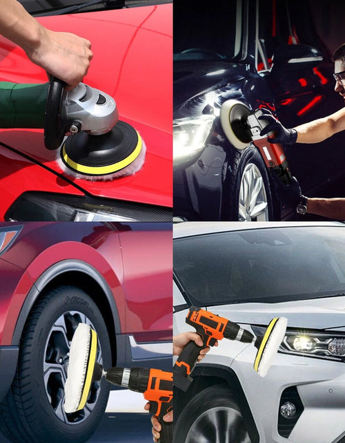Load image into Gallery viewer, 5PCS 6&quot; Buffing Polishing Pad Wool Wheel Mop Kit for Car Polisher Drill Adapter
