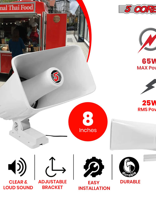 Load image into Gallery viewer, 5Core Indoor Outdoor PA Horn Speaker 8 X 5 Inch Loud PA System 8 Ohm 65W Loud Siren Audio
