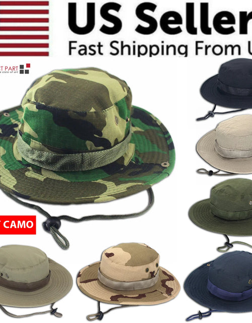 Load image into Gallery viewer, Boonie Bucket Hats Outdoor Fishing Hunting Wide Brim Mesh Camo Safari Sun Cap
