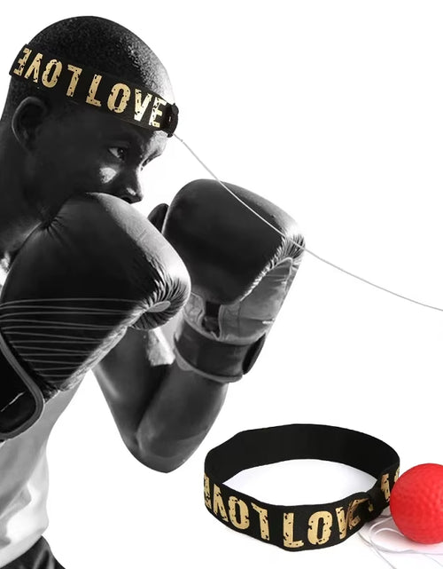 Load image into Gallery viewer, Muay Thai Boxing Speed Ball with Head Band for Sanda Boxing Fighting Fast Speed Reaction Time Training Boxing Reflex Trainer
