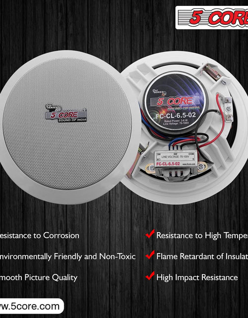 Load image into Gallery viewer, 5Core Ceiling Speaker 6.5 Inch in Wall 2 Way Home Audio Mount 60W Sound System
