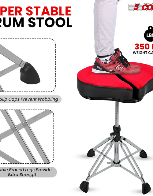 Load image into Gallery viewer, 5Core Drum Throne Sponge Padded Guitar Stool Drummer Seat for Adults &amp; Kids
