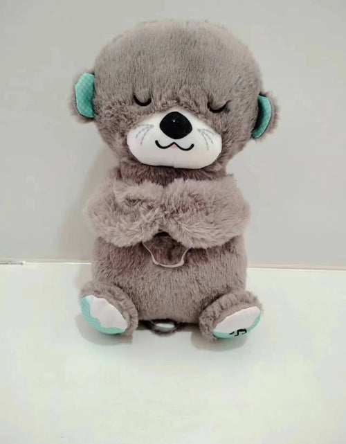 Load image into Gallery viewer, Fisher-Price Sound Machine Soothe &#39;N Snuggle Otter Portable Plush Baby Toy with Sensory Details Music Lights &amp; Rhythmic Breathing Motion

