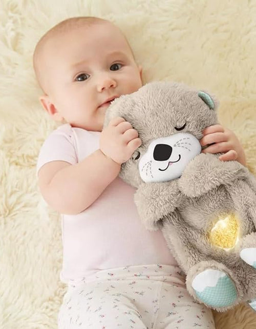 Load image into Gallery viewer, Fisher-Price Sound Machine Soothe &#39;N Snuggle Otter Portable Plush Baby Toy with Sensory Details Music Lights &amp; Rhythmic Breathing Motion
