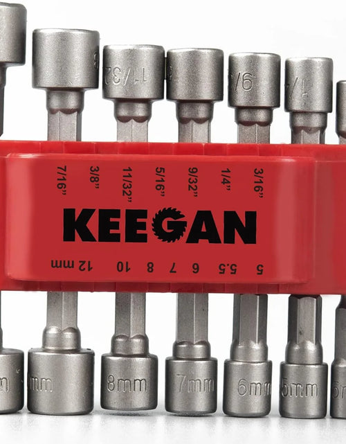 Load image into Gallery viewer, 14 PCS Power Nut Driver Bit Set Quick Change MM &amp; SAE Impact 1/4&quot; Hex Shank USA
