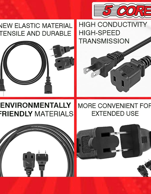 Load image into Gallery viewer, 5Core AC Power Cord 15 Ft US Polarized Male to Female 2 Prong Extension Adapter Cords 16AWG 125V
