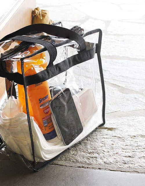 Load image into Gallery viewer, 2X Clear PVC Tote Bag Women Large Transparent Handbag Zip Purse Stadium Security
