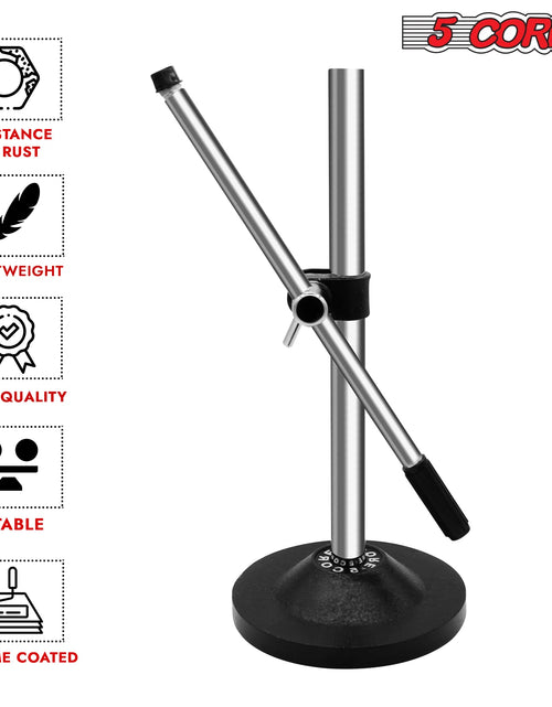 Load image into Gallery viewer, 5Core Desktop Mic Stand Universal Desk Microphone Holder Table Top round Base Stands
