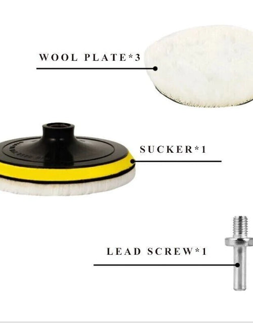 Load image into Gallery viewer, 5PCS 6&quot; Buffing Polishing Pad Wool Wheel Mop Kit for Car Polisher Drill Adapter
