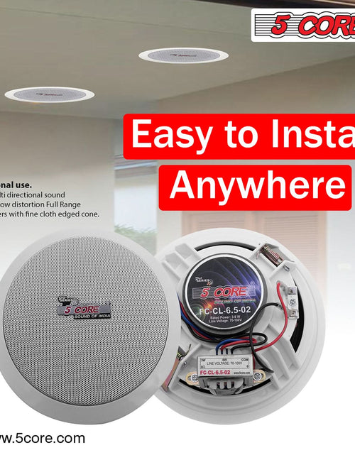 Load image into Gallery viewer, 5Core Ceiling Speaker 6.5 Inch in Wall 2 Way Home Audio Mount 60W Sound System
