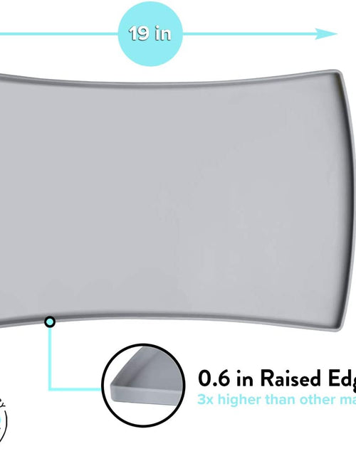 Load image into Gallery viewer, Cat Food Mat, Small &amp; Large Pet Food Mat, 100% Waterproof Cat Mat for Food and Water, Silicone Mat for Cat Bowls, Non-Slip Mat for Cat Food and Water Bowl or Cat Water Fountain (Small, Gray)
