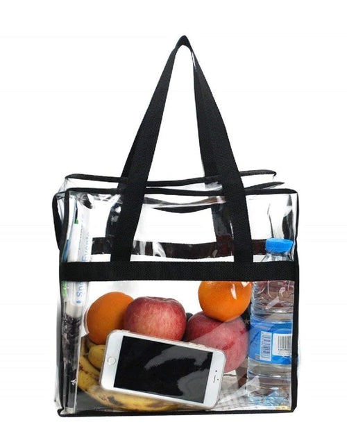 Load image into Gallery viewer, 2X Clear PVC Tote Bag Women Large Transparent Handbag Zip Purse Stadium Security
