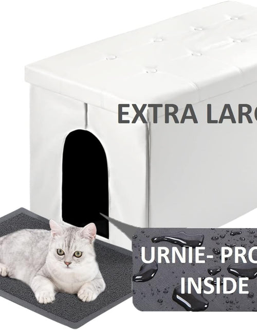 Load image into Gallery viewer, Cat Litter Box Enclosure Furniture Hidden, Cat Washroom Bench Storage Cabinet | Extra Large 36&#39;&#39; X 20&#39;&#39; X 20&#39;&#39;| Dog Proof | Waterproof Inside/Easy Clean | Easy Assembly | Odor Control(White)
