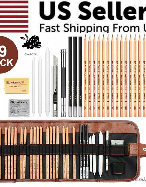 Load image into Gallery viewer, 29PCS Professional Drawing Artist Kit Set Pencils and Sketch Charcoal Art Tools
