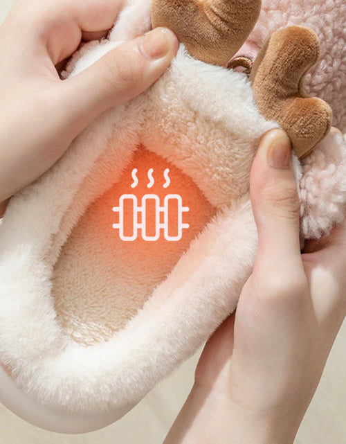 Load image into Gallery viewer, Christmas Shoes Winter Home Slippers Elk Soft Cozy Bedroom Slipper Slip on House Shoes
