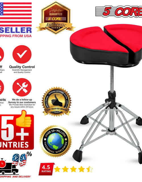 Load image into Gallery viewer, 5Core Drum Throne Sponge Padded Guitar Stool Drummer Seat for Adults &amp; Kids
