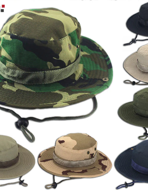 Load image into Gallery viewer, Boonie Bucket Hats Outdoor Fishing Hunting Wide Brim Mesh Camo Safari Sun Cap
