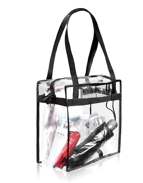 Load image into Gallery viewer, 2X Clear PVC Tote Bag Women Large Transparent Handbag Zip Purse Stadium Security
