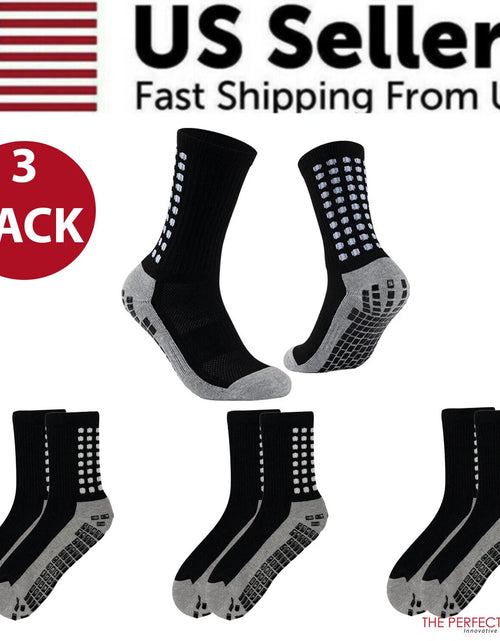Load image into Gallery viewer, 3 Pair Sport Socks anti Slip W/ Grip Soccer Men Football Basketball Sock Premium
