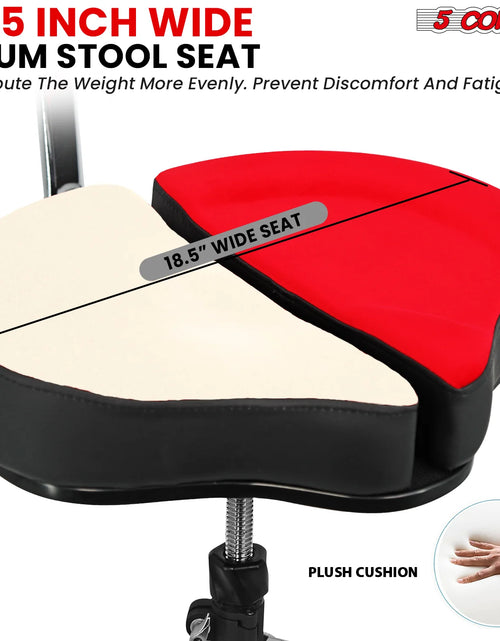 Load image into Gallery viewer, 5Core Drum Throne Padded Guitar Stool Backrest Drummer Seat for Adults &amp; Kids
