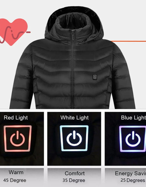 Load image into Gallery viewer, New Heated Jacket Coat USB Electric Jacket Cotton Coat Heater Thermal Clothing Heating Vest Men&#39;S Clothes Winter
