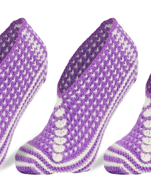 Load image into Gallery viewer, Crochet Slipper Socks for Women 3 Pairs Shoe Size 5-7
