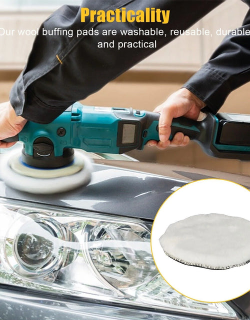 Load image into Gallery viewer, 5PCS 6&quot; Buffing Polishing Pad Wool Wheel Mop Kit for Car Polisher Drill Adapter
