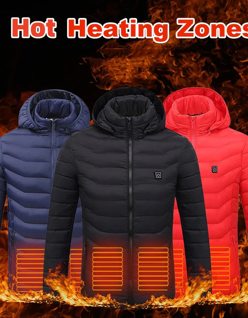 Load image into Gallery viewer, New Heated Jacket Coat USB Electric Jacket Cotton Coat Heater Thermal Clothing Heating Vest Men&#39;S Clothes Winter
