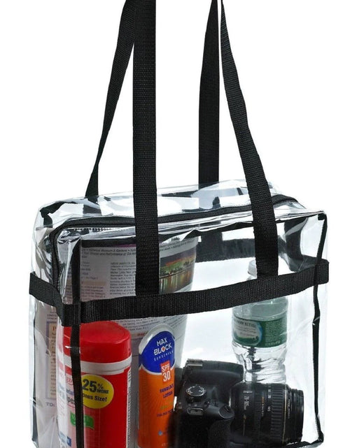 Load image into Gallery viewer, 2X Clear PVC Tote Bag Women Large Transparent Handbag Zip Purse Stadium Security
