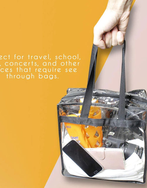 Load image into Gallery viewer, 2X Clear PVC Tote Bag Women Large Transparent Handbag Zip Purse Stadium Security
