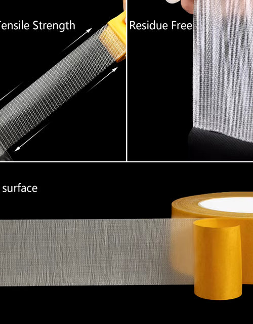 Load image into Gallery viewer, Super Thin Strong Fixation Double Sided Adhesive Tape Heavy Duty Translucent Mesh Waterproof Traceless Powerful Grid Carpet Tape

