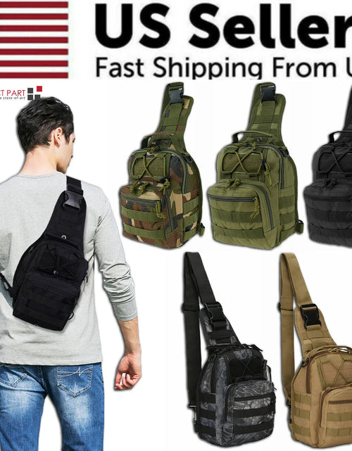 Load image into Gallery viewer, Mens Backpack Tactical Sling Shoulder Bag Molle Travel Chest Pack Outdoor Hiking
