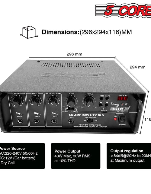 Load image into Gallery viewer, 5Core Amplifier Home Audio Stereo Receiver PA Speaker Microphone Surround Sound Amp
