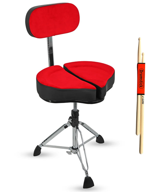 Load image into Gallery viewer, 5Core Drum Throne Padded Guitar Stool Backrest Drummer Seat for Adults &amp; Kids
