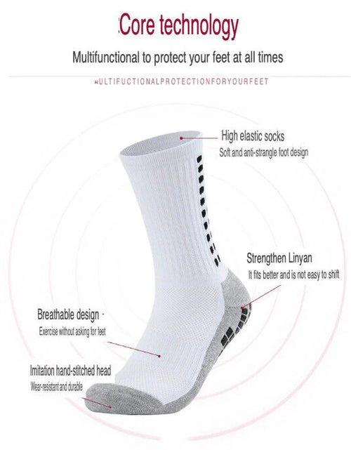 Load image into Gallery viewer, 3 Pair Sport Socks anti Slip W/ Grip Soccer Men Football Basketball Sock Premium
