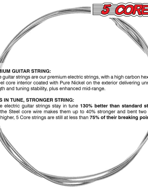 Load image into Gallery viewer, 5Core Electric Guitar Strings Nickel 0.009-.042 Gauge W Bright Tone for 6 String Guitars
