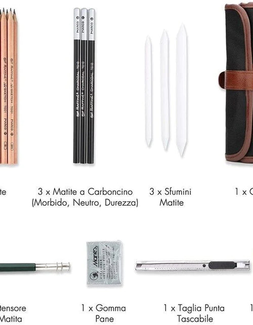 Load image into Gallery viewer, 29PCS Professional Drawing Artist Kit Set Pencils and Sketch Charcoal Art Tools
