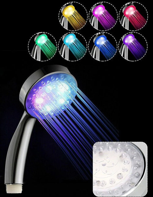 Load image into Gallery viewer, Handheld 7 Color Changing LED Light Water Bath Home Bathroom Shower Head Glow
