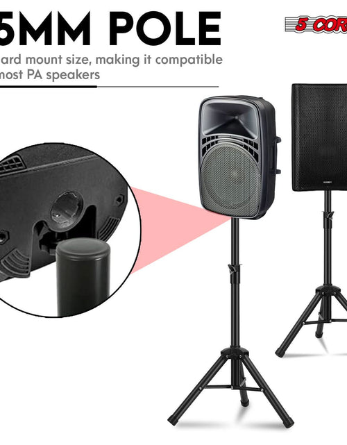 Load image into Gallery viewer, 5Core Speaker Stand Tripod Tall Adjustable 36 Inch DJ Pole Mount Studio Monitor Stands
