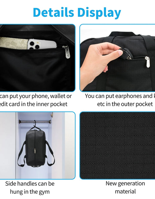 Load image into Gallery viewer, Small Gym Bag Carry on Bag - 12 in Mini Duffle Bag Lightweight for Overnight Travel
