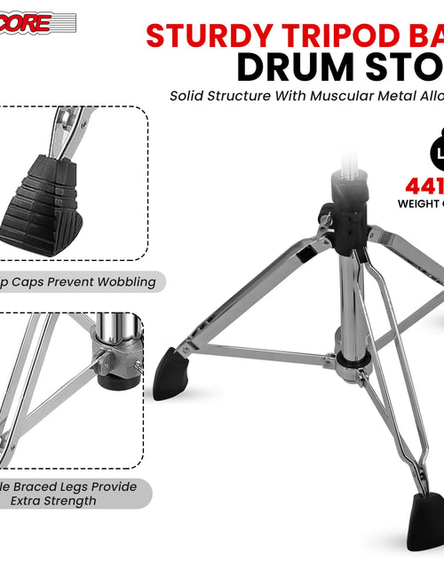 Load image into Gallery viewer, 5Core Drum Throne Padded Guitar Stool Backrest Drummer Seat for Adults &amp; Kids

