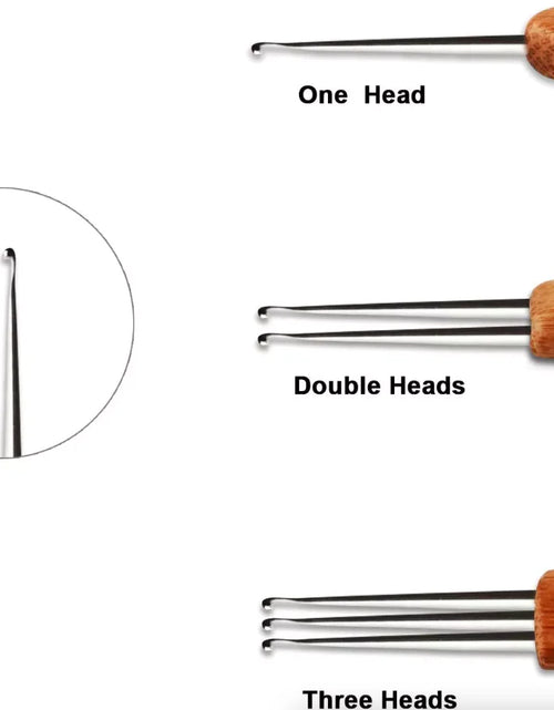 Load image into Gallery viewer, 5Pcs DIY Crochet Needle Hook Bamboo Handle Dread Knit Hair Making Braiding Tool
