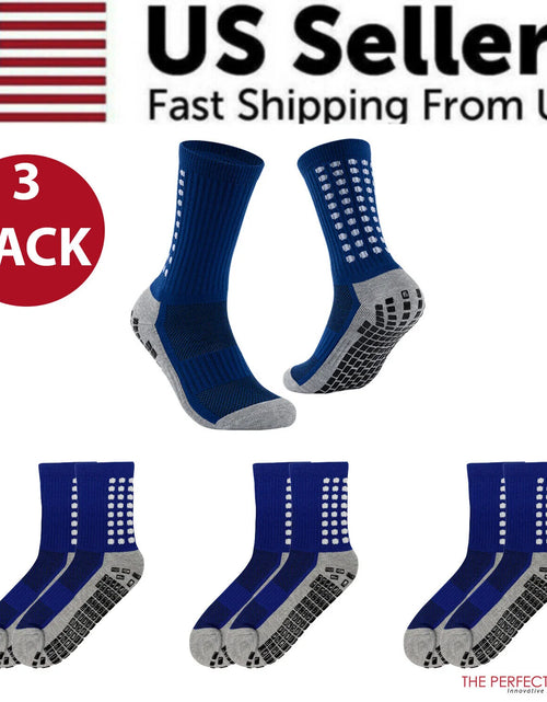 Load image into Gallery viewer, 3 Pair Sport Socks anti Slip W/ Grip Soccer Men Football Basketball Sock Premium

