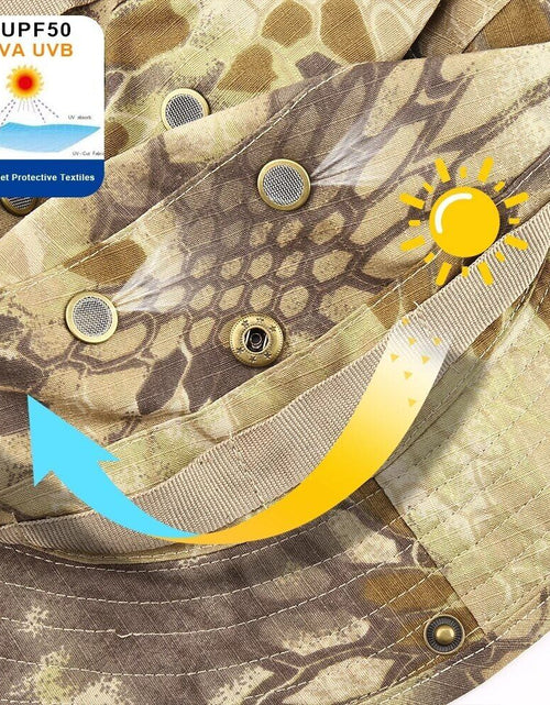 Load image into Gallery viewer, Boonie Bucket Hats Outdoor Fishing Hunting Wide Brim Mesh Camo Safari Sun Cap
