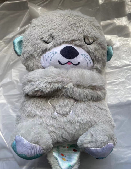 Load image into Gallery viewer, Fisher-Price Sound Machine Soothe &#39;N Snuggle Otter Portable Plush Baby Toy with Sensory Details Music Lights &amp; Rhythmic Breathing Motion
