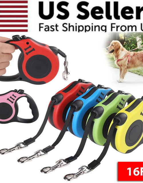 Load image into Gallery viewer, 16.5FT Automatic Retractable Dog Leash Pet Collar Automatic Walking Lead Free US
