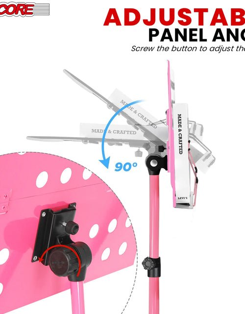 Load image into Gallery viewer, 5Core Music Stand for Sheet Music Portable Tripod Adjustable Folding Note Holder PINK
