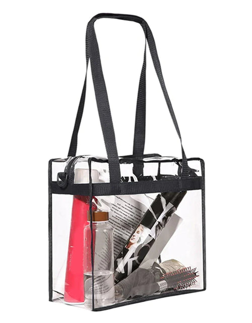 Load image into Gallery viewer, 2X Clear PVC Tote Bag Women Large Transparent Handbag Zip Purse Stadium Security
