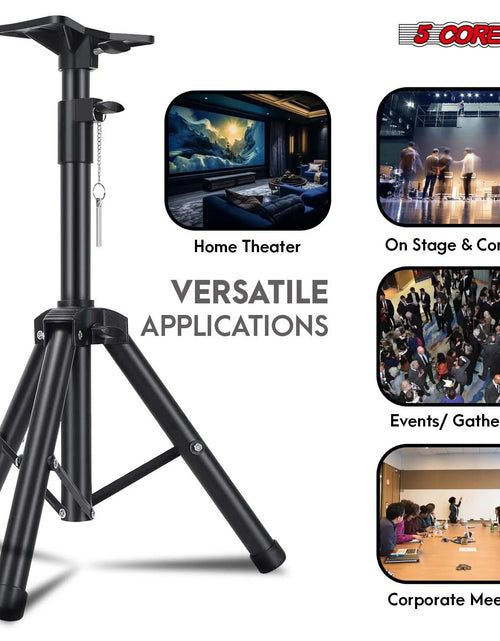 Load image into Gallery viewer, 5Core Speaker Stand Tripod Tall Adjustable 36 Inch DJ Pole Mount Studio Monitor Stands
