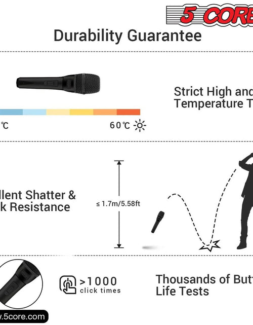 Load image into Gallery viewer, 5Core XLR Microphone Dynamic Mic Karaoke Singing Studio Microfono Handheld Mics
